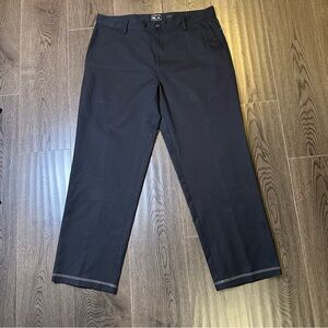 Adidas Golf Stretch Pants Mens 36x30 Black Performance Flat Front Casual ProFit